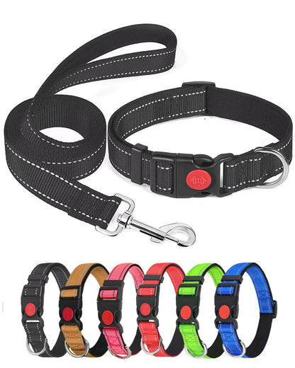 Reflective Dog Collar and Leash Set