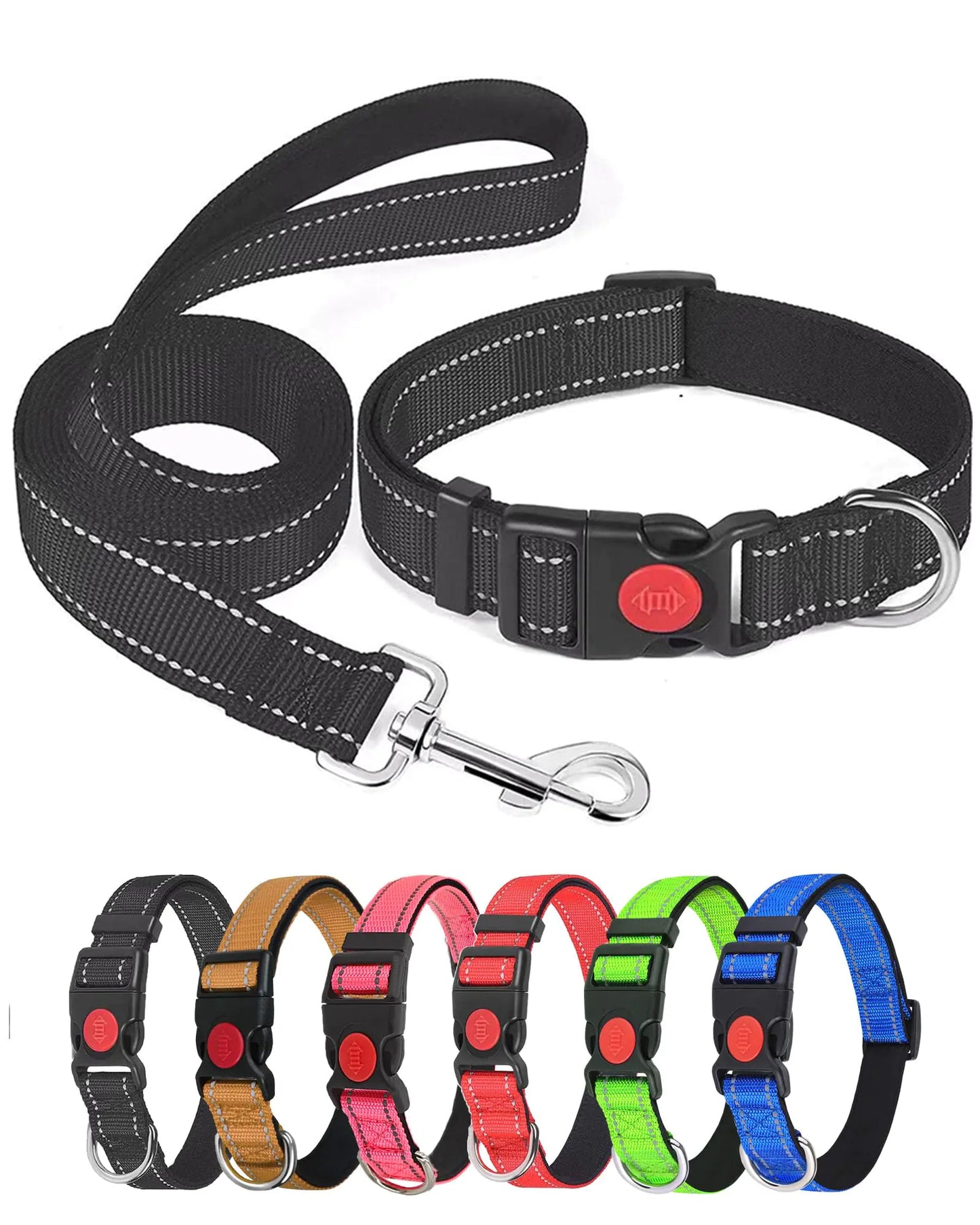 Reflective Dog Collar and Leash Set